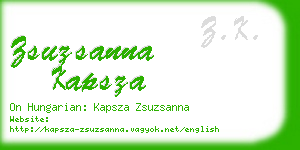 zsuzsanna kapsza business card